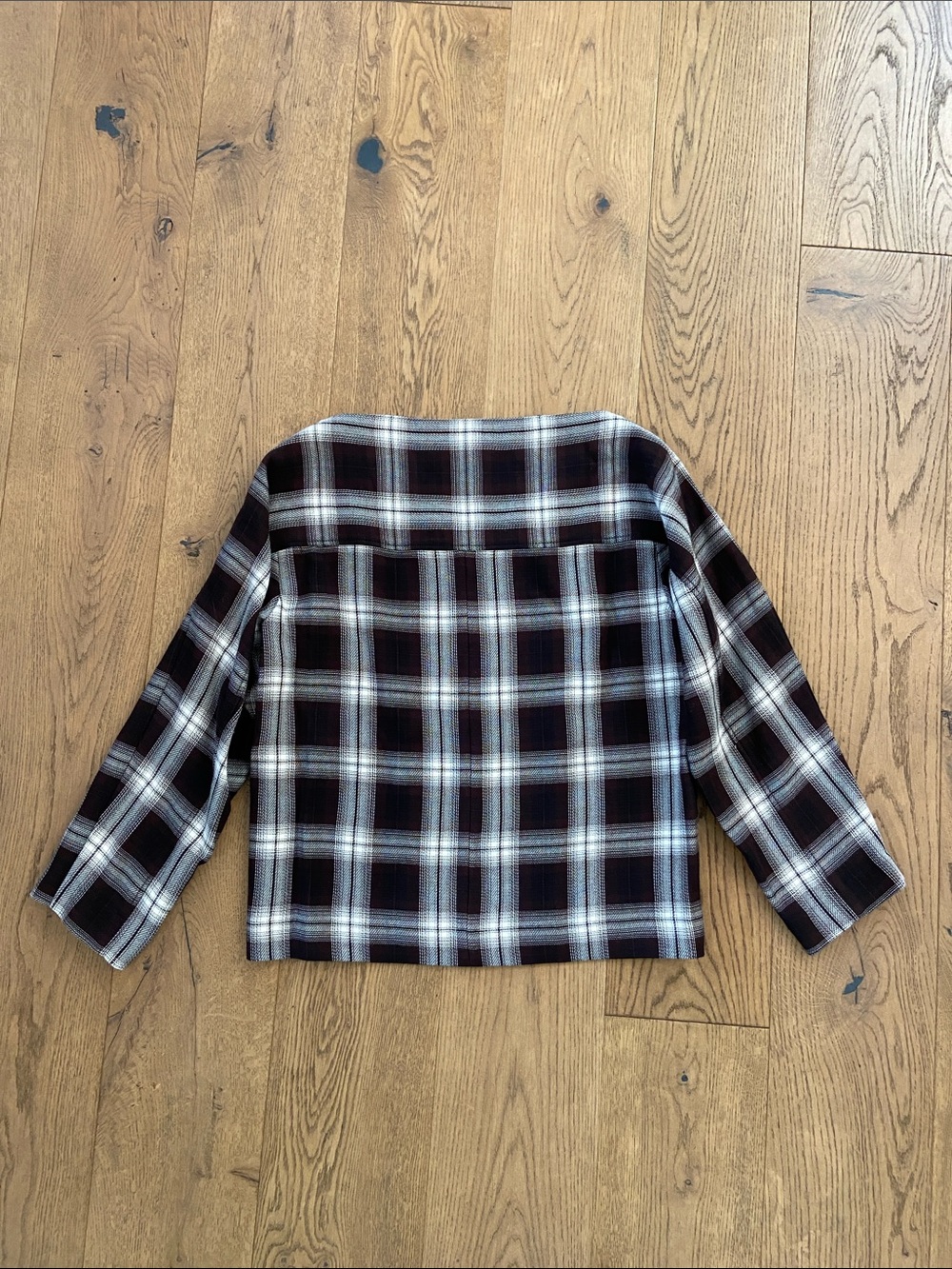 COS Checked V-Neck Top - Picture 13 of 13